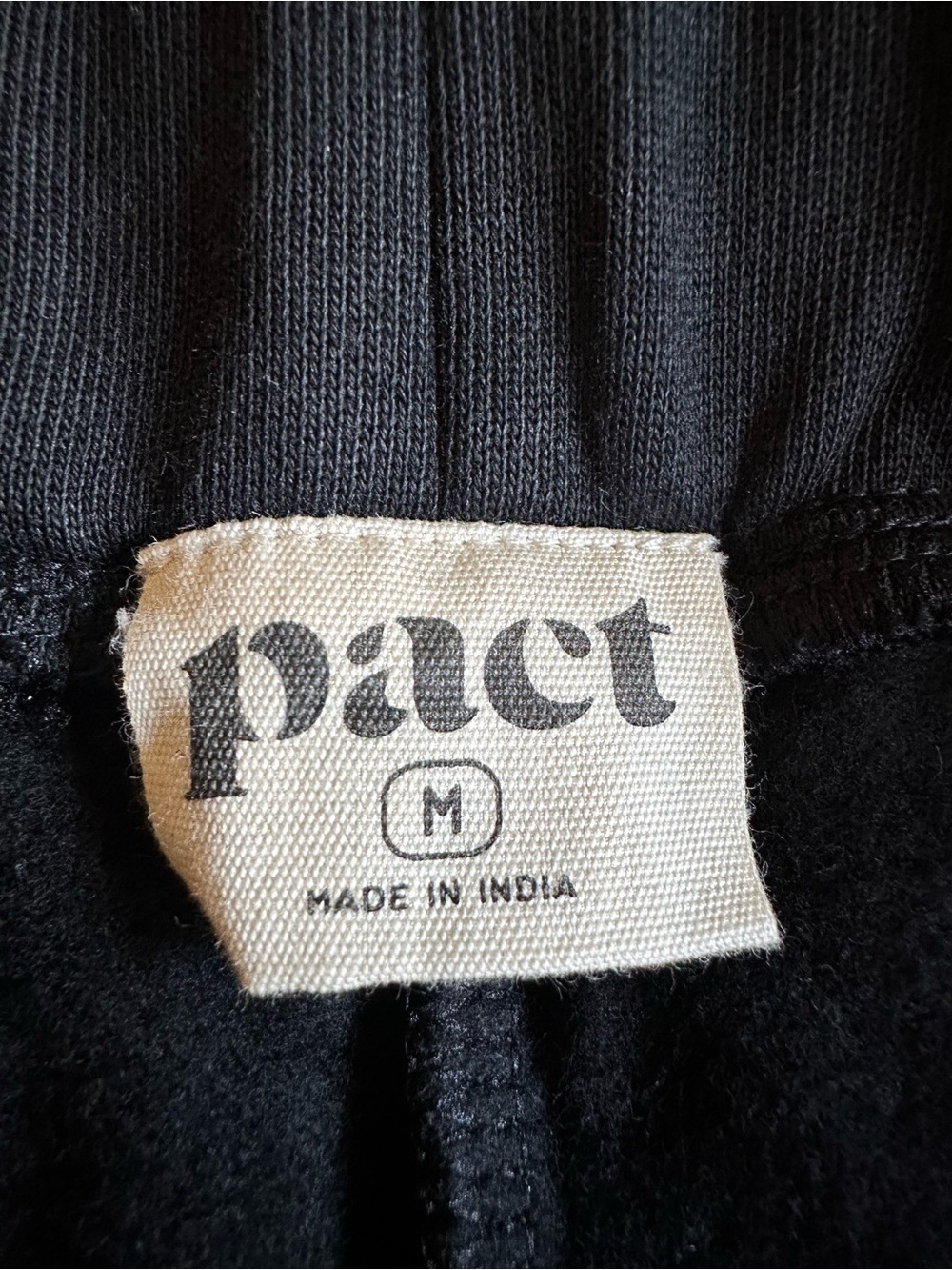 Tiny Hole Fixed NWOT Pact Black Organic Brushed Fleece Sweatpant W/ Pockets Cozy - Picture 6 of 10